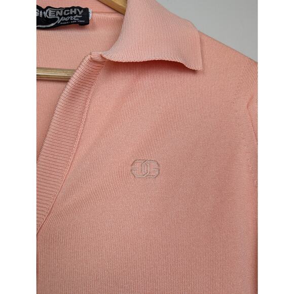 Vintage Givenchy Sport Collared Cardigan Orange 40 - Picture 3 of 10